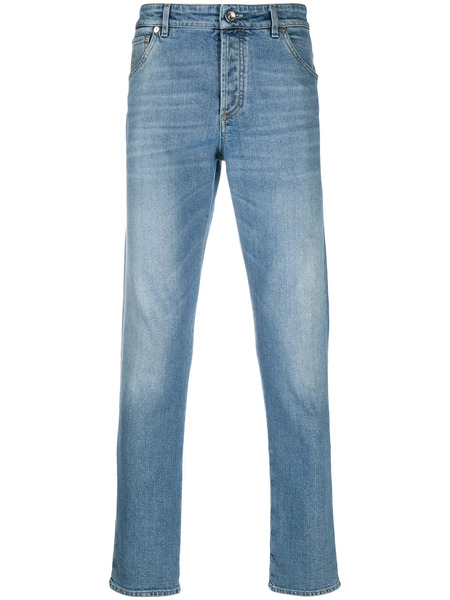 Brunello Cucinelli Brunello Cucinelli Mens Comfort Denim Slim Fit Five-pocket Trousers In Light Washed Denim - Blue 