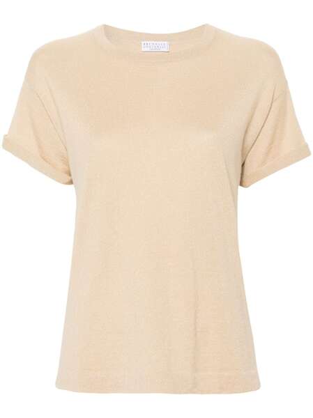  Brunello Cucinelli Metallic-threading T-shirt - Neutrals 