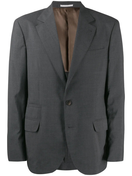  Brunello Cucinelli Micro-check Suit Jacket - Grey 