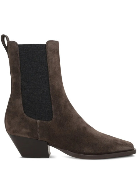  Brunello Cucinelli 55mm Monili-embellished Suede Boots - Brown 