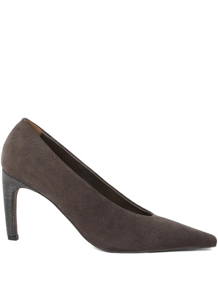  Brunello Cucinelli 80mm Suede Pumps - Brown 