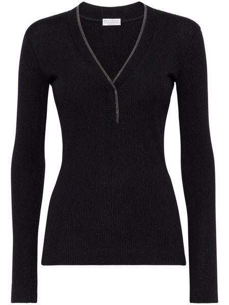  Brunello Cucinelli Monili Bead-embellished Jumper - Blue 