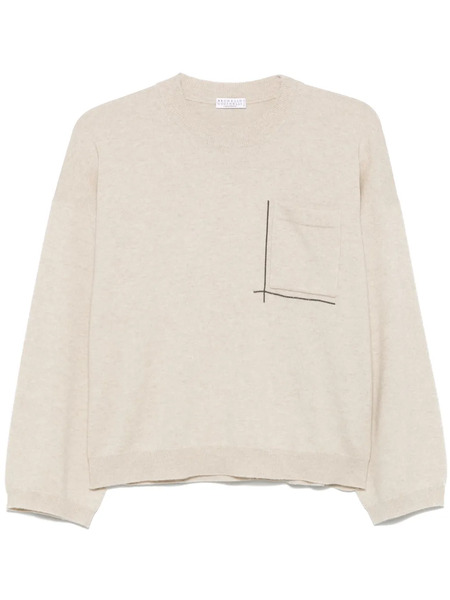  Brunello Cucinelli Monili Chain-detail Sweater - Neutrals 