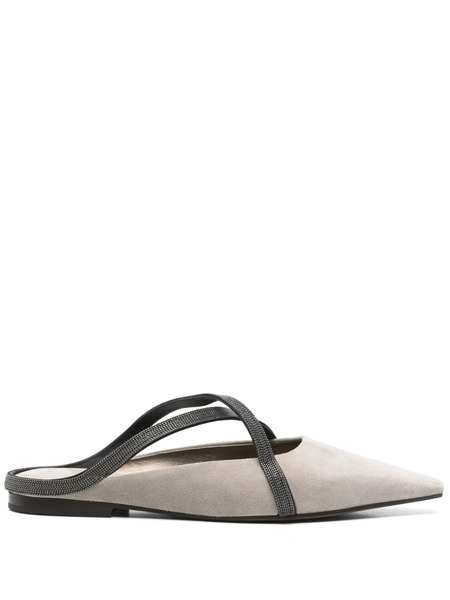  Brunello Cucinelli Monili-chain Slippers - Grey 