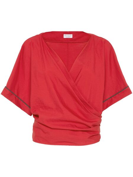  Brunello Cucinelli Monili-detail Blouse - Red 