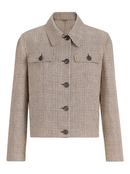 Brunello Cucinelli Monili-detail Button-fastening Jacket - Neutrals 