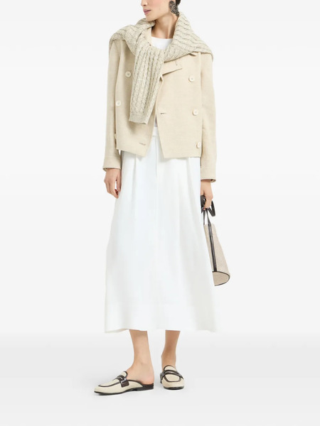  Brunello Cucinelli Monili-embellished Peacoat - Neutrals 