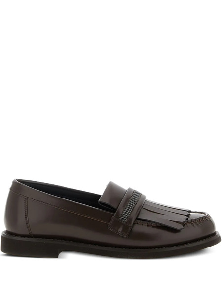  Brunello Cucinelli Monili Fringed Loafers - Brown 