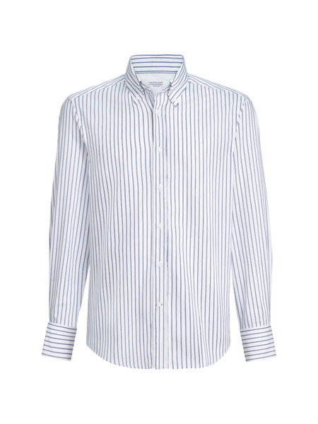  Brunello Cucinelli Multistripe Button-down Collar Shirt - White 