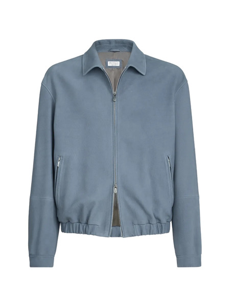  Brunello Cucinelli Nubuck Outerwear Jacket - Blue 