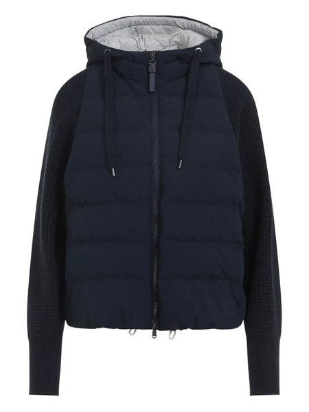  Brunello Cucinelli Padded Hooded Jacket - Blue 