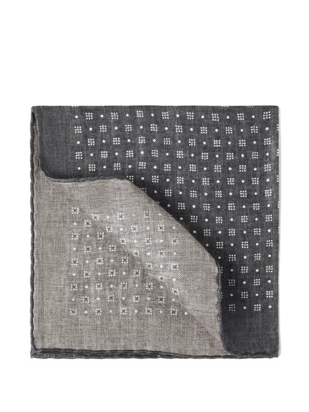  Brunello Cucinelli Patterned Pocket Square - Grey 