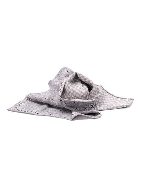  Brunello Cucinelli Patterned Silk Scarf - Grey 