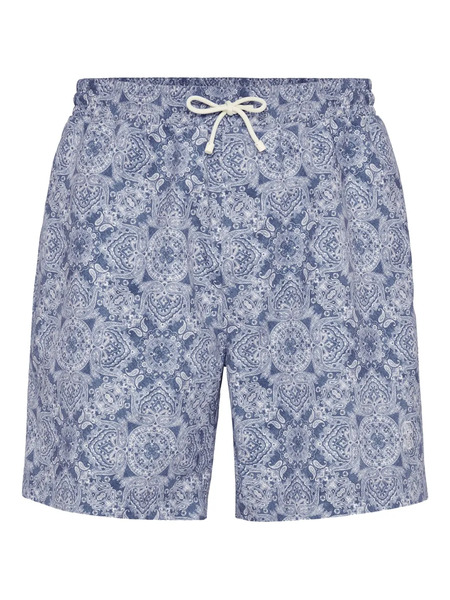  Brunello Cucinelli Patterned Swim Shorts - Blue 