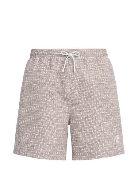  Brunello Cucinelli Patterned Swim Shorts - Neutrals 