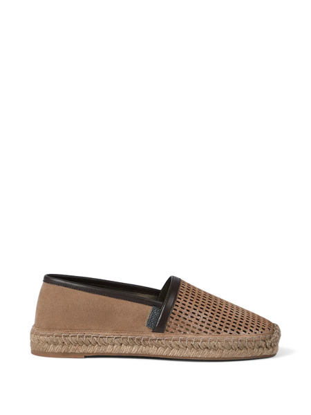  Brunello Cucinelli Perforated Leather Espadrilles - Brown 