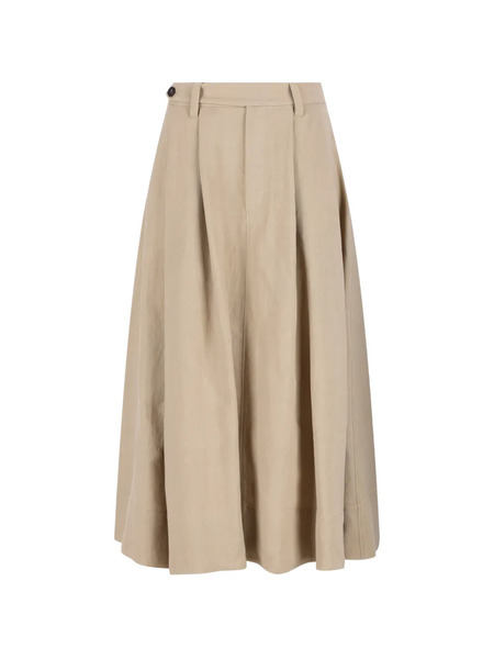  Brunello Cucinelli Pleated Midi Skirt - Neutrals 