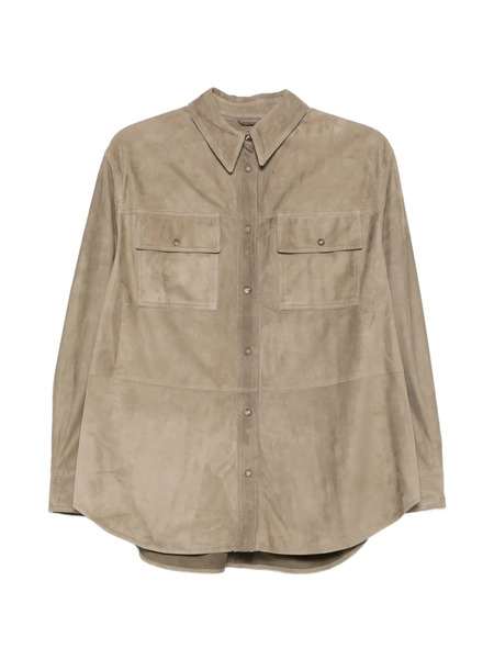  Brunello Cucinelli Pocket Leather Shirt - Neutrals 