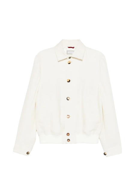  Brunello Cucinelli Polo-collar Bomber Jacket - Neutrals 