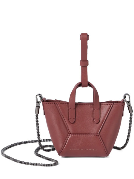  Brunello Cucinelli Precious Chain Duo Micro Bag - Red 
