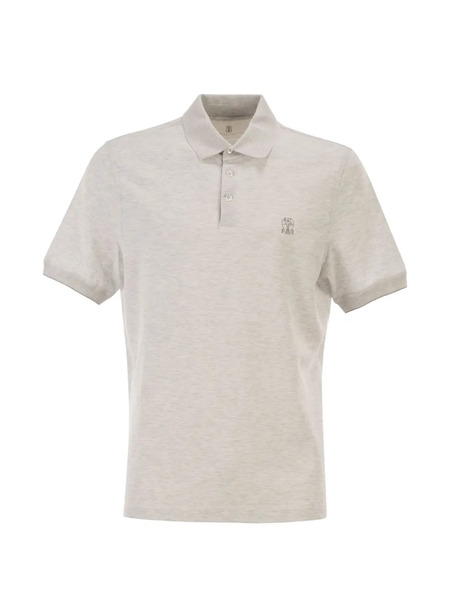  Brunello Cucinelli Printed-logo Polo Shirt - Neutrals 
