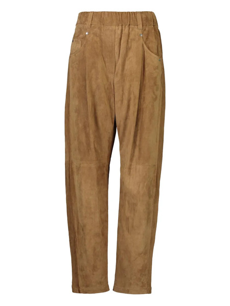  Brunello Cucinelli Pull-on Suede Trousers - Brown 