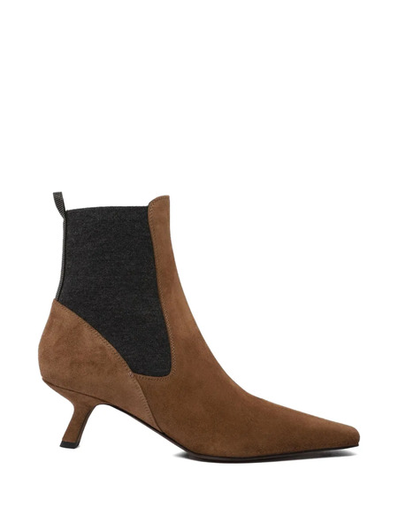  Brunello Cucinelli Pull-tab Suede Boots - Brown 