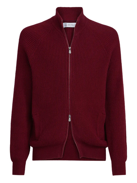  Brunello Cucinelli Raglan-sleeves Zip Cardigan - Red 