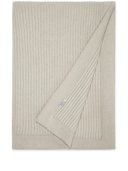  Brunello Cucinelli Rib-knit Cashmere Blanket - Neutrals 