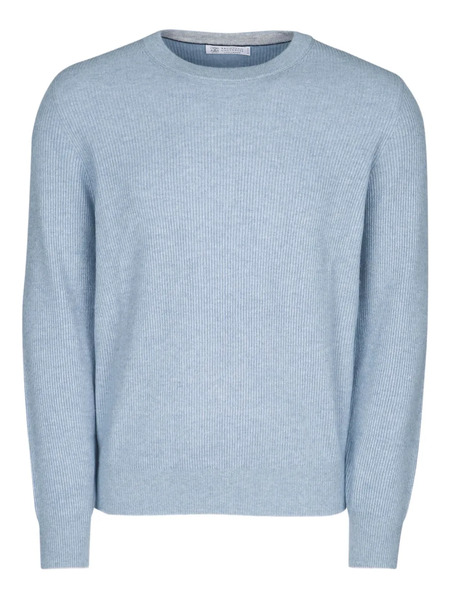  Brunello Cucinelli Ribbed Crew-neck Sweater - Blue 