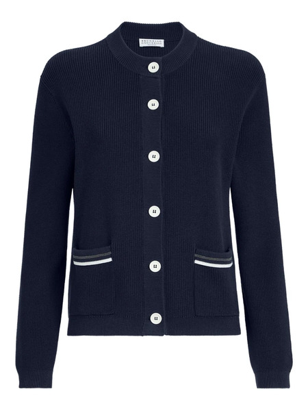  Brunello Cucinelli Ribbed Front-pocket Cardigan - Blue 