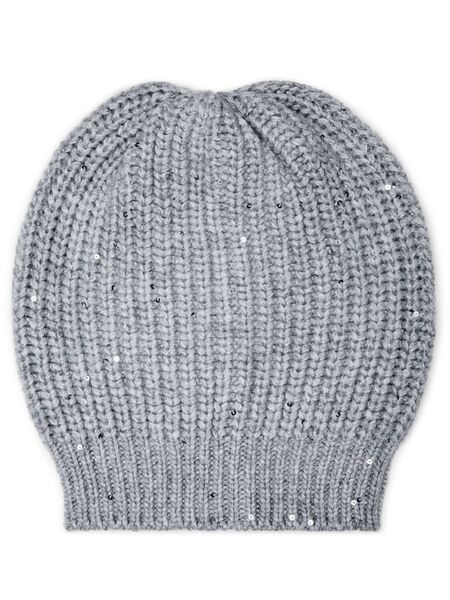  Brunello Cucinelli Ribbed-knit Beanie - Grey 