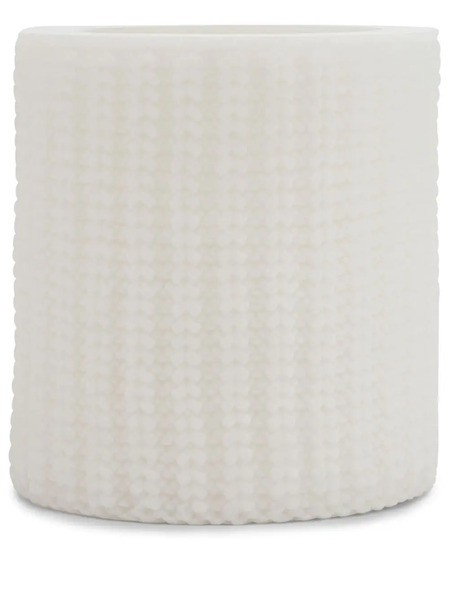  Brunello Cucinelli Ribbed Knit Effect Large Wax Lantern - White 