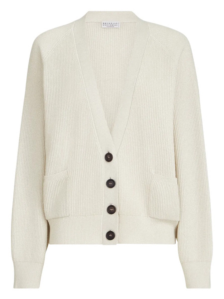 Brunello Cucinelli Ribbed Pocket Cardigan - Neutrals 