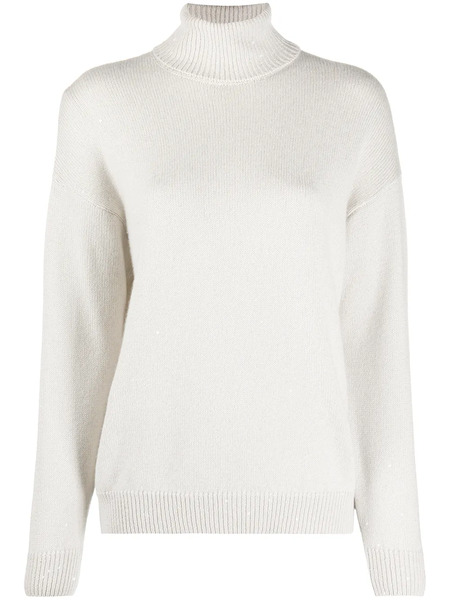  Brunello Cucinelli Roll Neck Jumper - Neutrals 
