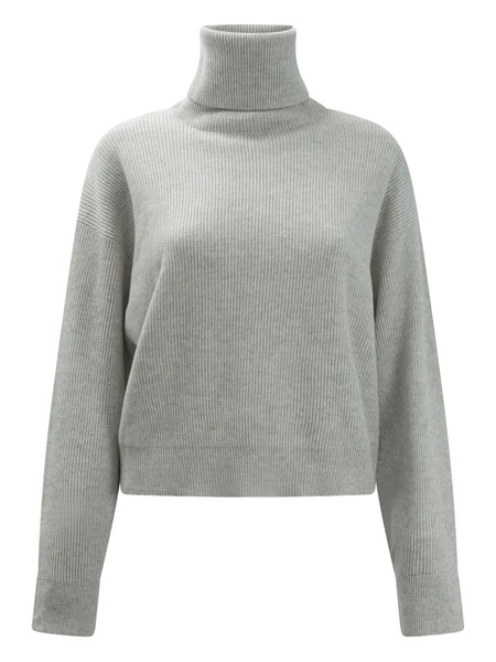  Brunello Cucinelli Roll-neck Ribbed-knit Sweater - Grey 