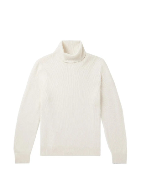  Brunello Cucinelli Roll-neck Ribbed Sweater - Neutrals 