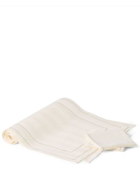  Brunello Cucinelli Runner And Napkins Set - Neutrals 