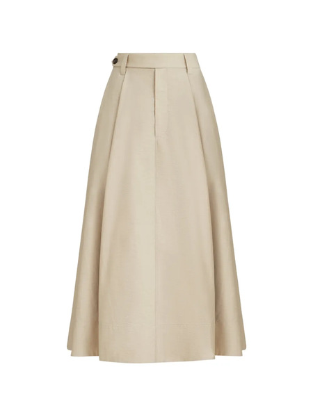  Brunello Cucinelli Sartorial Button Midi Skirt - Neutrals 