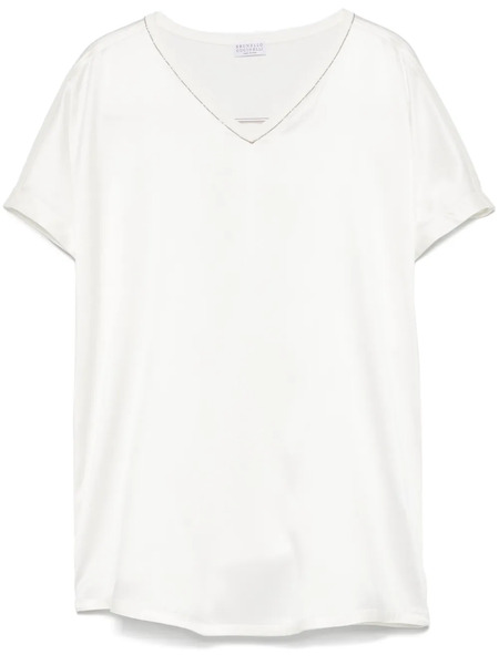 Brunello Cucinelli Satin Blouse - White 