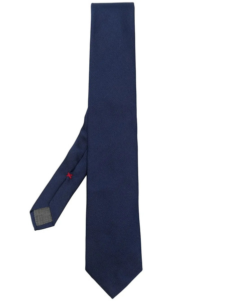  Brunello Cucinelli Satin-finish Pointed-tip Tie - Blue 