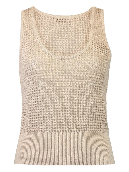  Brunello Cucinelli Scoop-neck Top - Neutrals 