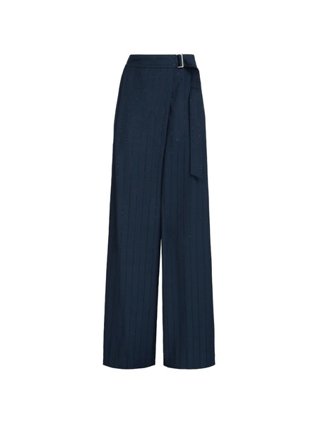  Brunello Cucinelli Sequin-embellished Tailored Trousers - Blue 