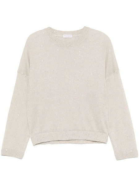  Brunello Cucinelli Sequin-embellished Top - Neutrals 