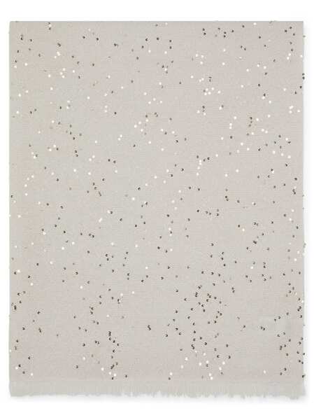  Brunello Cucinelli Sequin-embroidered Cashmere-blend Scarf - Neutrals 