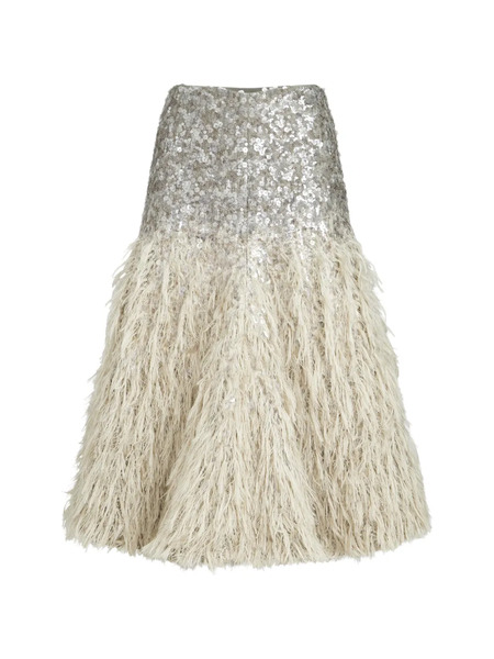  Brunello Cucinelli Sequin Midi Skirt - Neutrals 