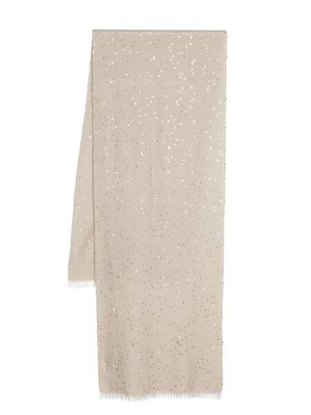  Brunello Cucinelli Sequinned Scarf - Neutrals 