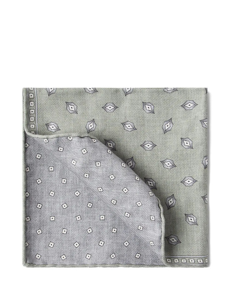  Brunello Cucinelli Silk Pocket Square - Green 