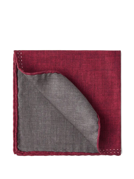  Brunello Cucinelli Silk Pocket Square - Red 