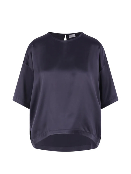  Brunello Cucinelli Silk-satin Blouse - Blue 